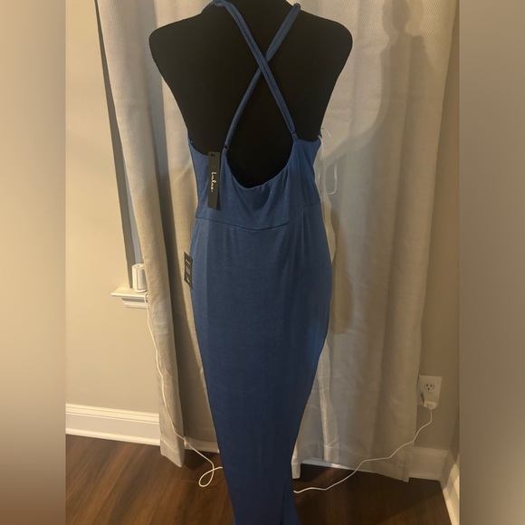 Lulus Dreamy Date Blue Surplice Midi Dress, NWT, XL - Picture 6 of 8